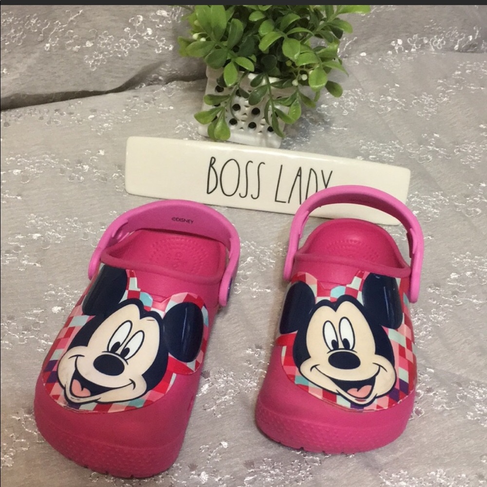 Crocs Mickey Mouse Pink Sandals Shoes